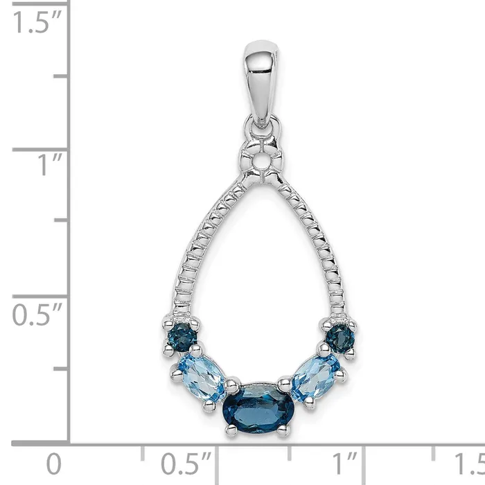 Goldia Necklaces Sterling Silver Rhodplat London blue and LB topaz Pendant