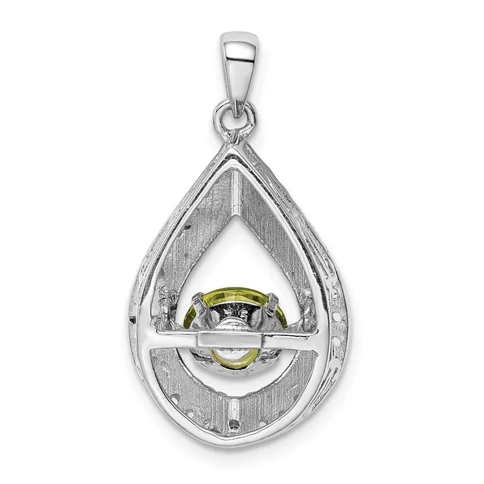 Goldia Necklaces Sterling Silver White Topaz u0026 Vibrant Peridot Teardrop Pendant