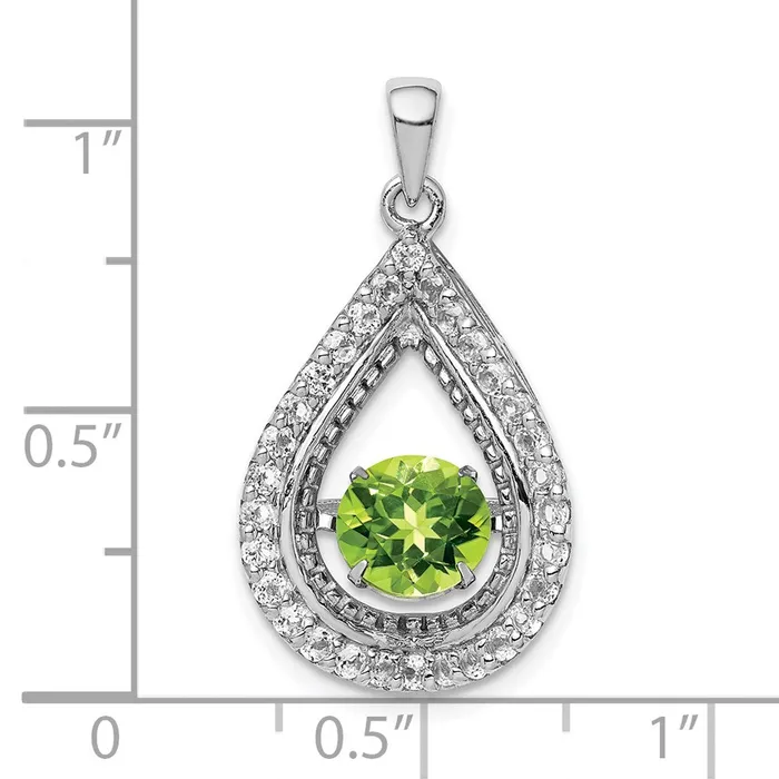 Goldia Necklaces Sterling Silver White Topaz u0026 Vibrant Peridot Teardrop Pendant