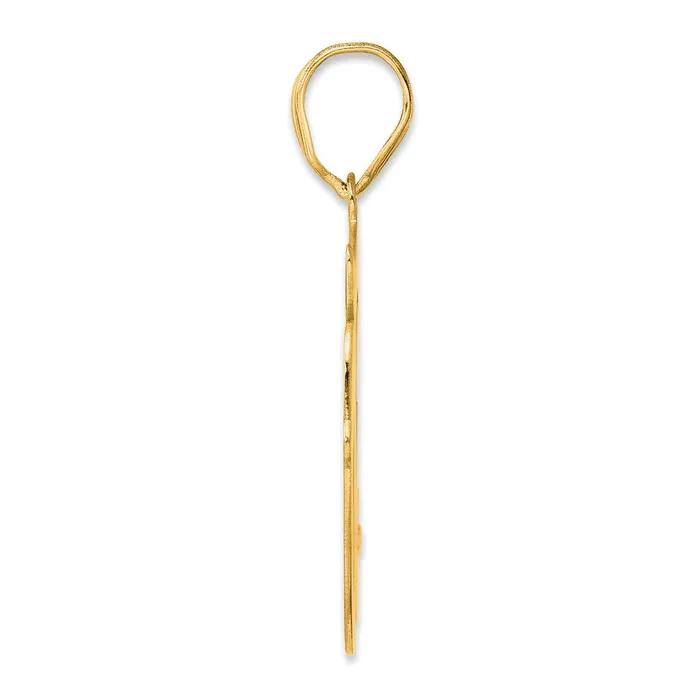 Goldia PreStyled Sets 14k Yellow Gold Brushed Border Script Number 50 Pendant