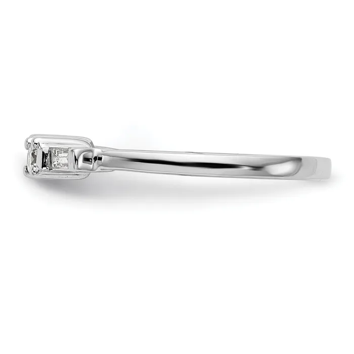 Goldia Rings 018ct CZ Solid Real 14K White Gold 3Stone Peg Set Engagement Ring