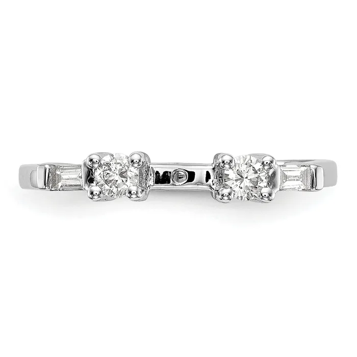 Goldia Rings 018ct CZ Solid Real 14K White Gold 3Stone Peg Set Engagement Ring