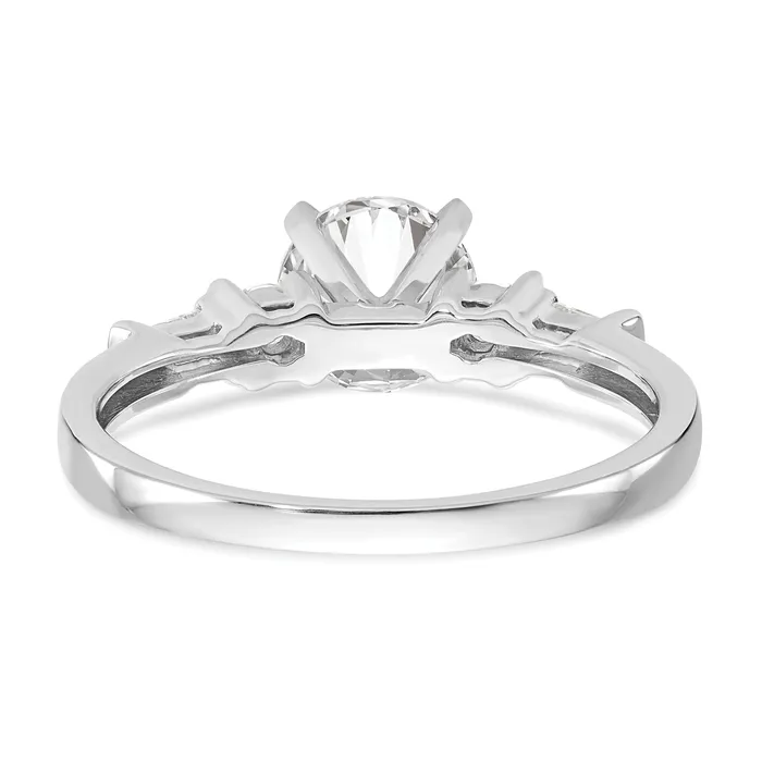 Goldia Rings 018ct CZ Solid Real 14K White Gold 3Stone Peg Set Engagement Ring