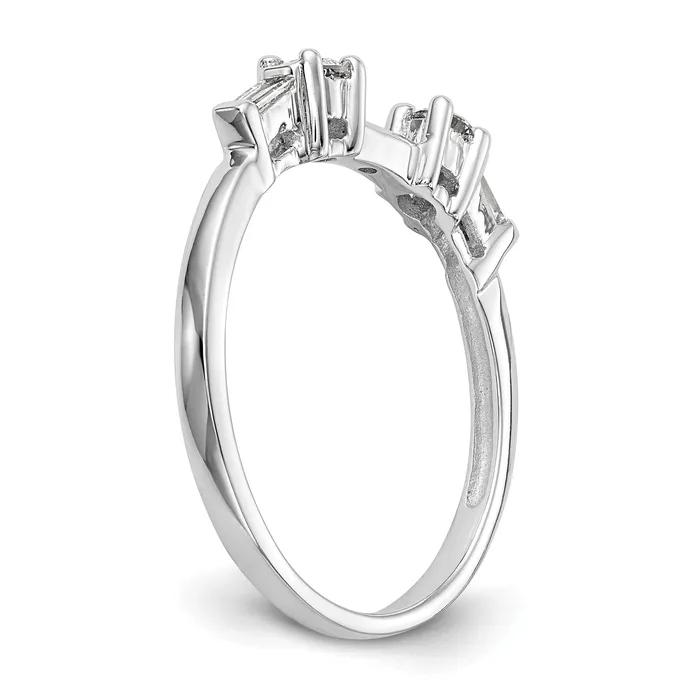 Goldia Rings 018ct CZ Solid Real 14K White Gold 3Stone Peg Set Engagement Ring