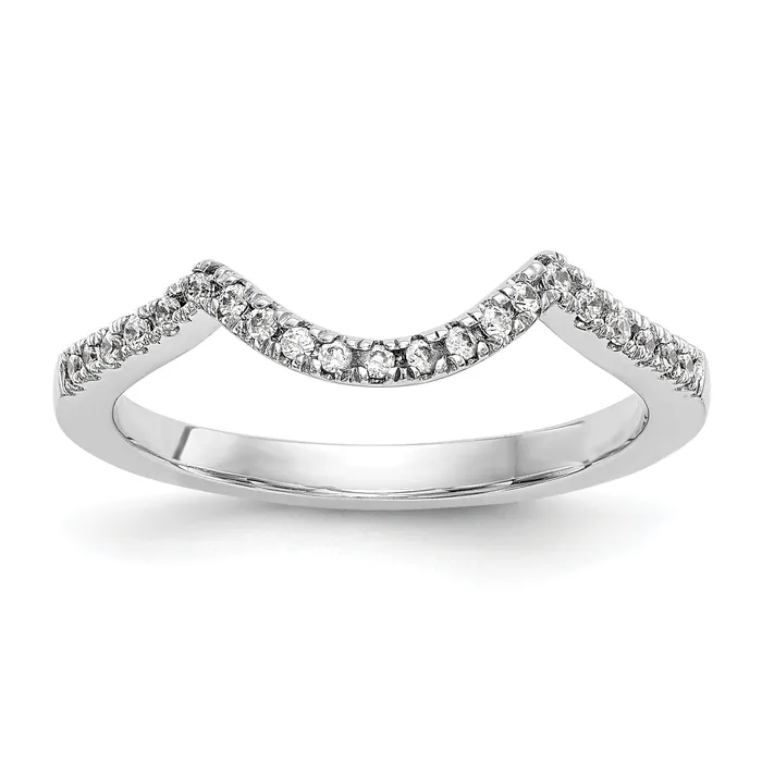 Goldia Rings 021ct CZ Solid Real 14K White Gold Wedding Wedding Band Ring