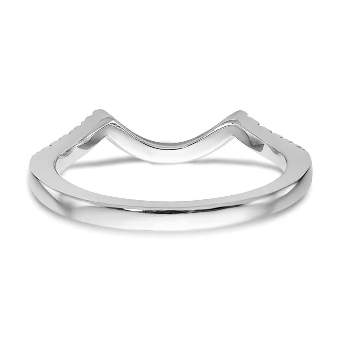 Goldia Rings 021ct CZ Solid Real 14K White Gold Wedding Wedding Band Ring