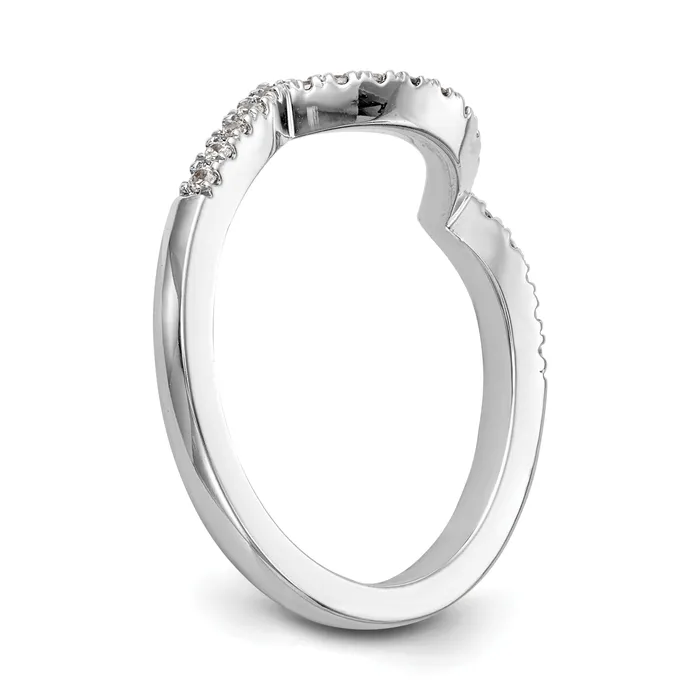 Goldia Rings 021ct CZ Solid Real 14K White Gold Wedding Wedding Band Ring