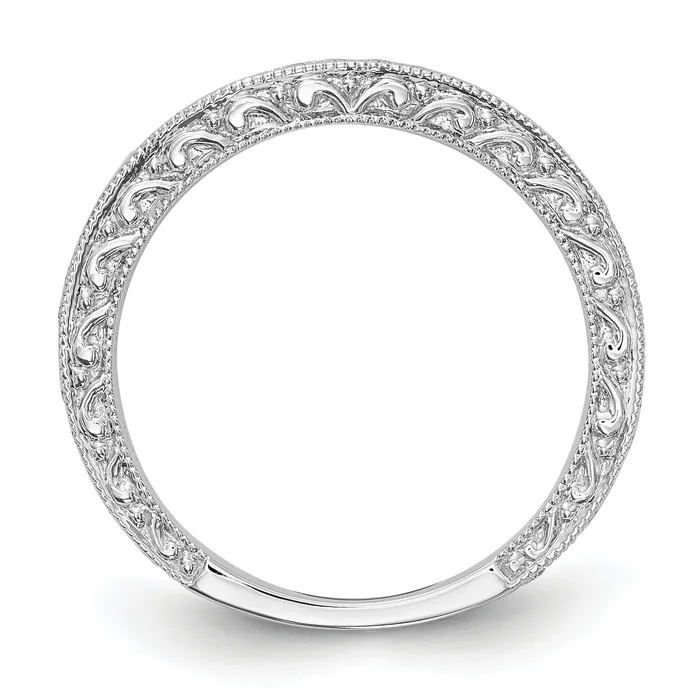 Goldia Rings 022ct CZ Solid Real 14K White Gold Wedding Wedding Band Ring