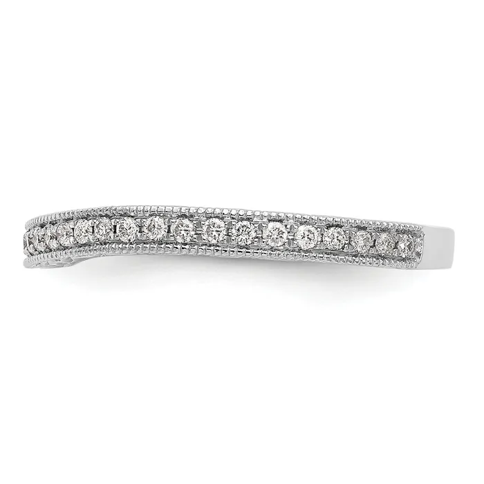 Goldia Rings 022ct CZ Solid Real 14K White Gold Wedding Wedding Band Ring
