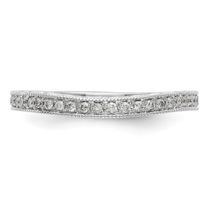 Goldia Rings 022ct CZ Solid Real 14K White Gold Wedding Wedding Band Ring