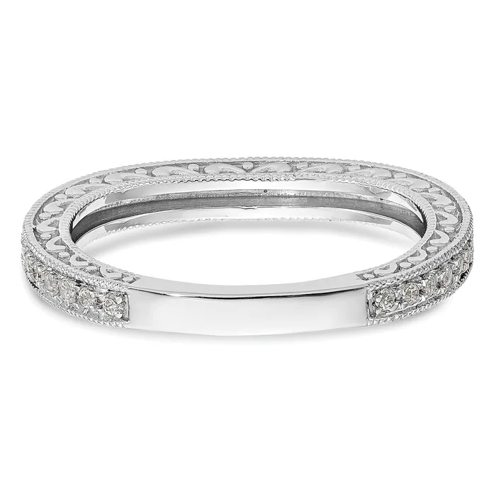 Goldia Rings 022ct CZ Solid Real 14K White Gold Wedding Wedding Band Ring