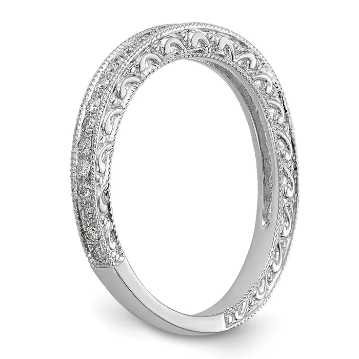 Goldia Rings 022ct CZ Solid Real 14K White Gold Wedding Wedding Band Ring
