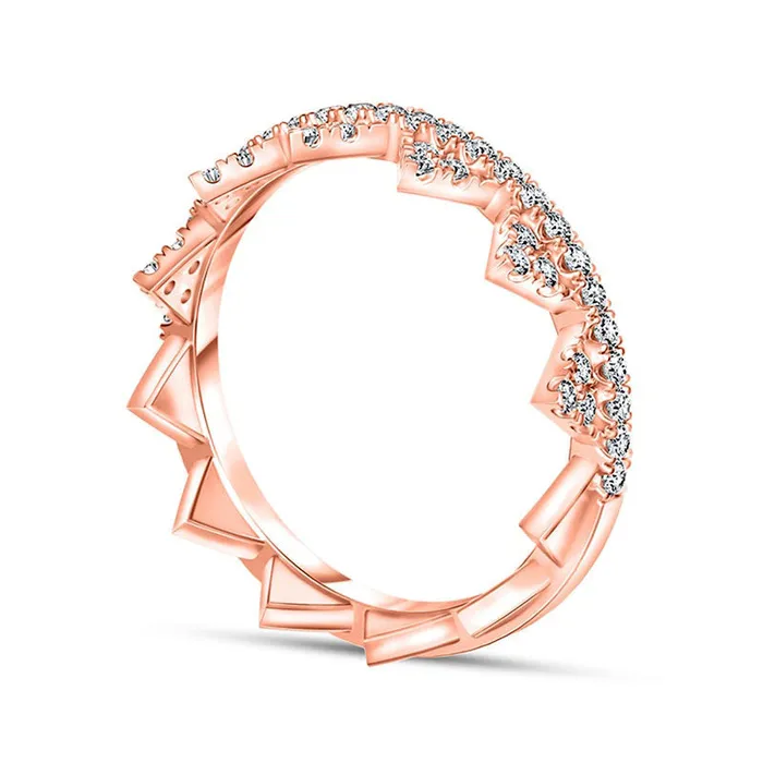 Goldia Rings 033 CT TW Natural Diamond Crown Ring in Solid 10K Rose Gold Goldia Rings 033 CT TW Natural Diamond Crown Ring in Solid 10K Rose Gold