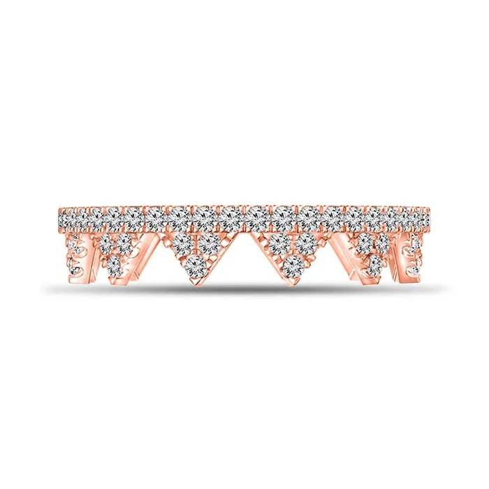 Goldia Rings 033 CT TW Natural Diamond Crown Ring in Solid 10K Rose Gold Goldia Rings 033 CT TW Natural Diamond Crown Ring in Solid 10K Rose Gold
