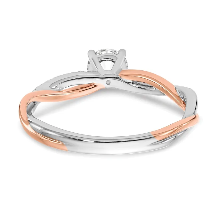 Goldia Rings 040ct CZ Solid Real 14k White u0026 Rose Gold Engagement Ring