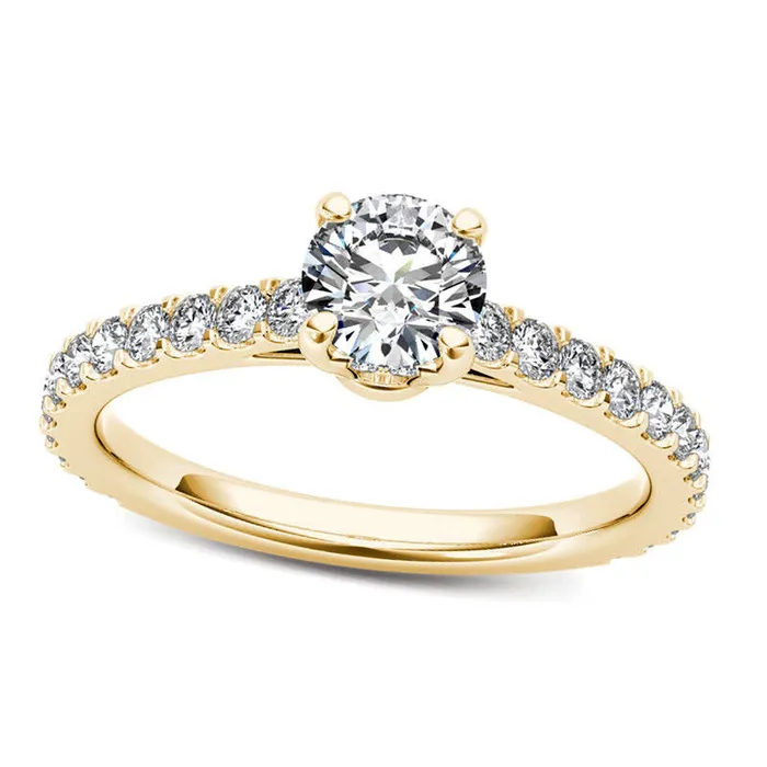 Goldia Rings 10 CT TW Natural Diamond Engagement Ring in Solid 14K Gold Goldia Rings 10 CT TW Natural Diamond Engagement Ring in Solid 14K Gold