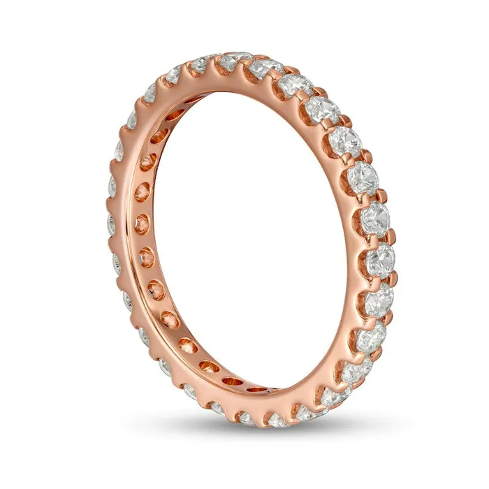 Goldia Rings 10 CT TW Natural Diamond Eternity Wedding Band in Solid 14K Rose Gold Goldia Rings 10 CT TW Natural Diamond Eternity Wedding Band in Solid 14K Rose Gold