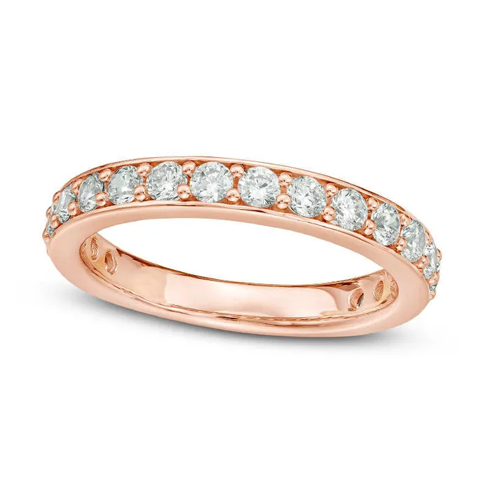 Goldia Rings 10 CT TW Natural Diamond Wedding Band in Solid 10K Rose Gold Goldia Rings 10 CT TW Natural Diamond Wedding Band in Solid 10K Rose Gold