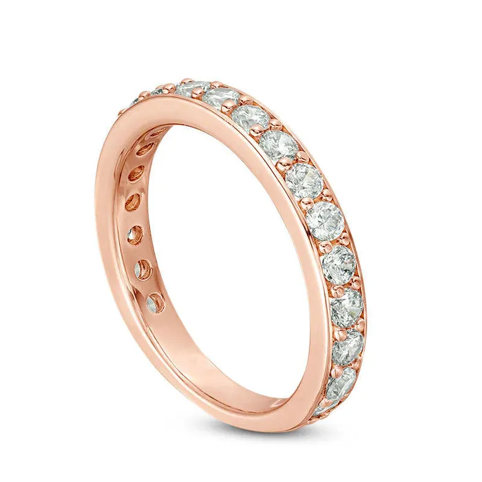 Goldia Rings 10 CT TW Natural Diamond Wedding Band in Solid 10K Rose Gold Goldia Rings 10 CT TW Natural Diamond Wedding Band in Solid 10K Rose Gold