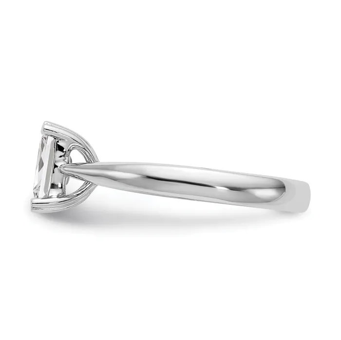 Goldia Rings 100ct CZ Solid Real 14k White Gold Emerald Solitaire Engagement Ring