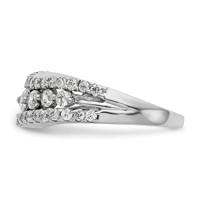 Goldia Rings 133ct CZ Solid Real 14K White Gold Wedding Band Ring