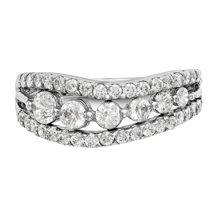 Goldia Rings 133ct CZ Solid Real 14K White Gold Wedding Band Ring
