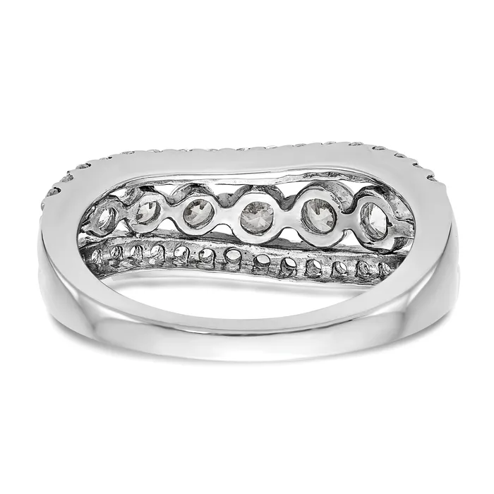 Goldia Rings 133ct CZ Solid Real 14K White Gold Wedding Band Ring
