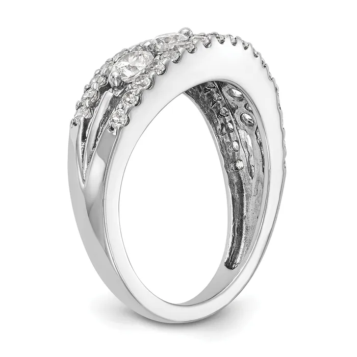 Goldia Rings 133ct CZ Solid Real 14K White Gold Wedding Band Ring