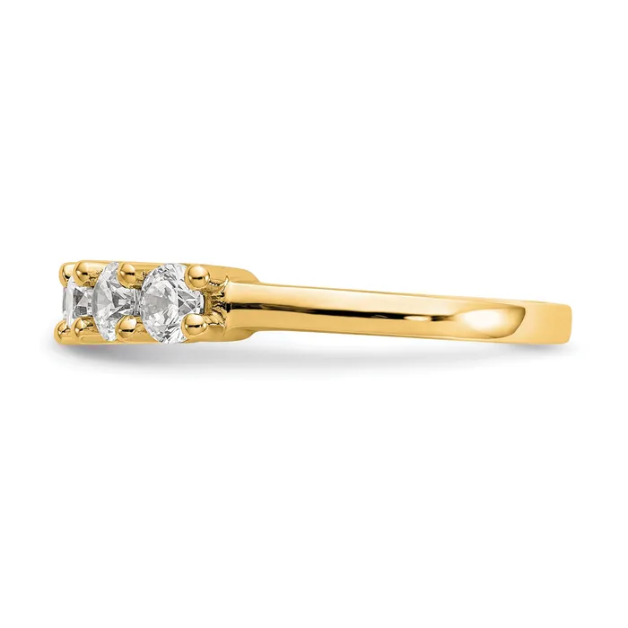 Goldia Rings 140ct CZ Solid Real 14K Yellow Gold 7Stone Wedding Band Ring