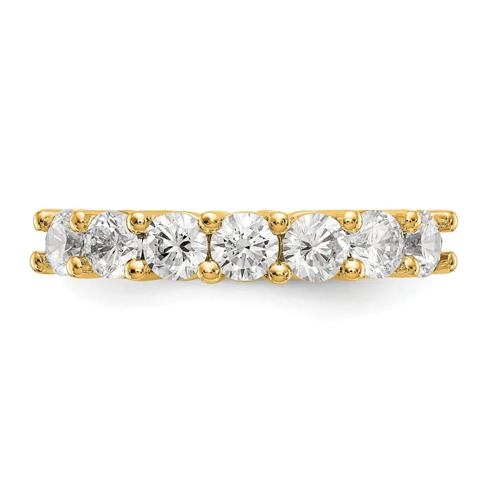 Goldia Rings 140ct CZ Solid Real 14K Yellow Gold 7Stone Wedding Band Ring