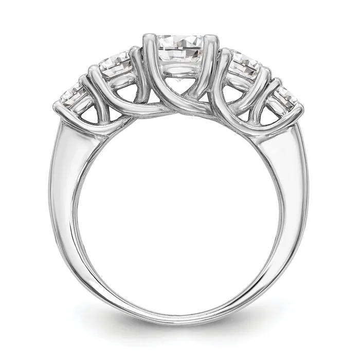 Goldia Rings 144ct CZ Solid Real 14K White Gold 5Stone Engagement Ring