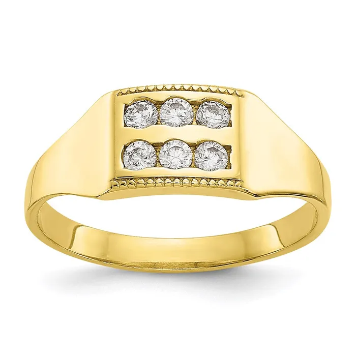 Goldia Rings 10K Yellow Gold CZ Polished Childs Ring