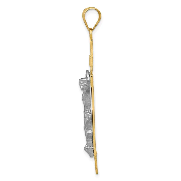 Goldia Rings 14k Twotone Gold INRI Crucifix Pendant
