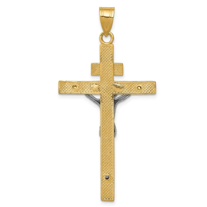 Goldia Rings 14k Twotone Gold INRI Crucifix Pendant