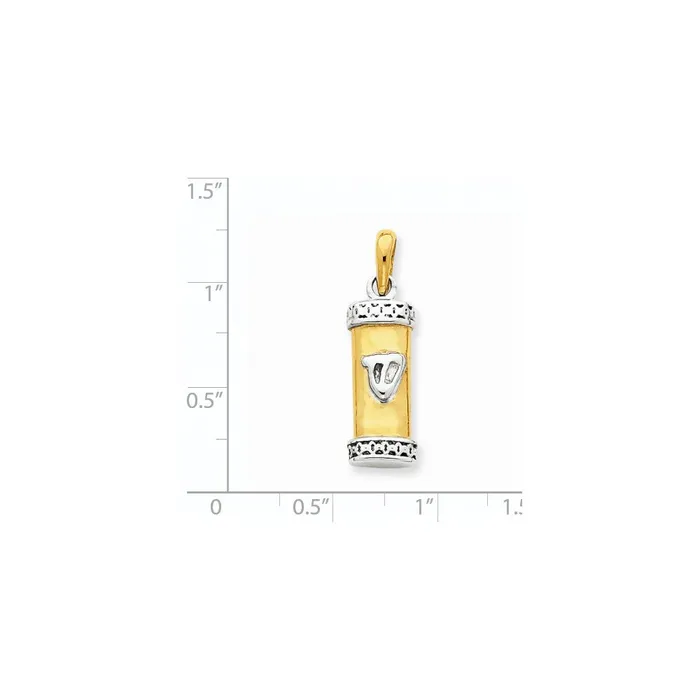 Goldia Rings 14k Twotone Gold Mezuzah Pendant