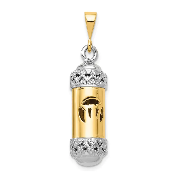 Goldia Rings 14k Twotone Gold Twotone Gold 3D Mezuzah WShin Charm