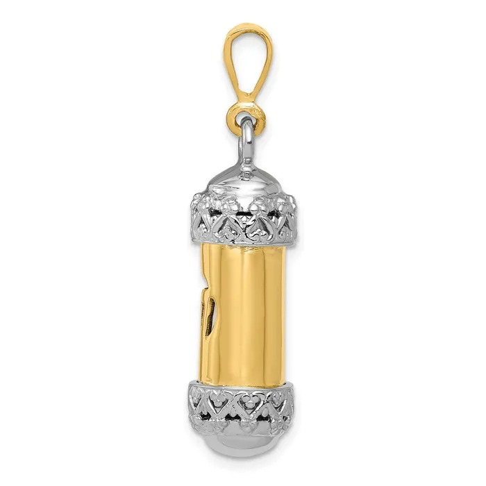 Goldia Rings 14k Twotone Gold Twotone Gold 3D Mezuzah WShin Charm