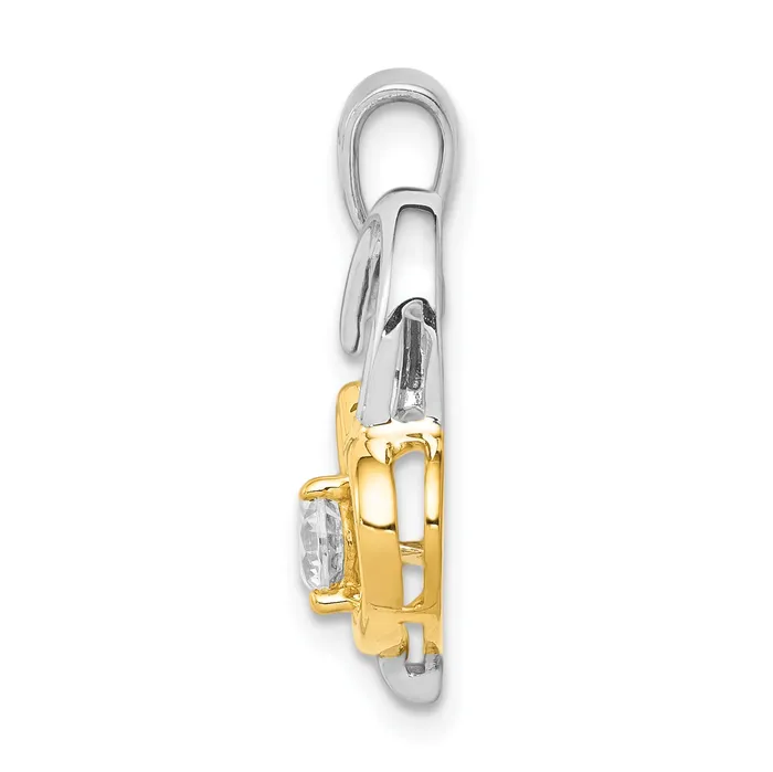 Goldia Rings 14k Twotone Two Tone 15 Ct Lab Grown Diamond VSSI G Double Heart Pendant
