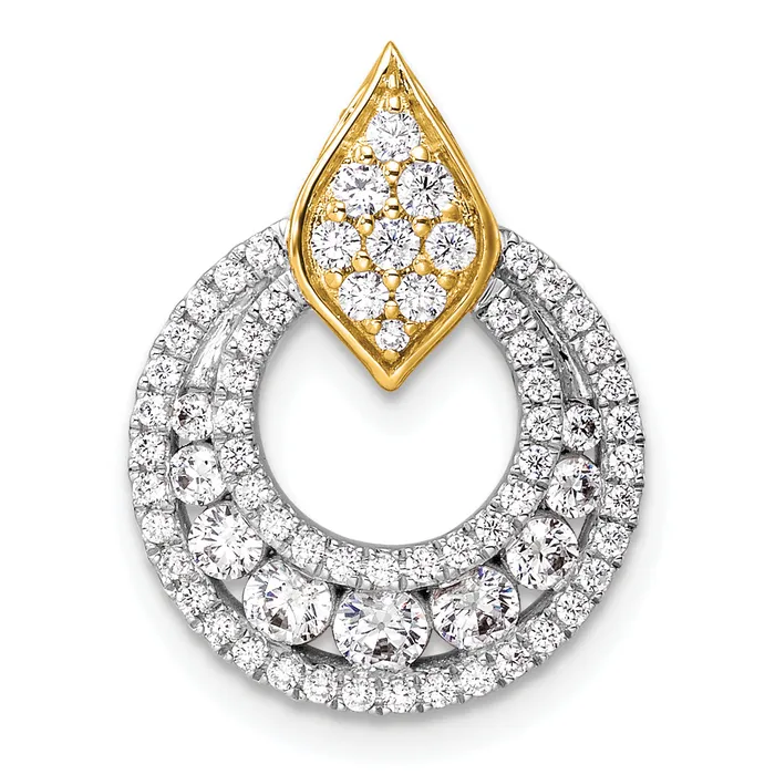 Goldia Rings 14k Twotone Two Tone 34 Ct Lab Grown Diamond VSSI G Fancy Chain Slide Pendant Goldia Rings 14k Twotone Two Tone 34 Ct Lab Grown Diamond VSSI G Fancy Chain Slide Pendant