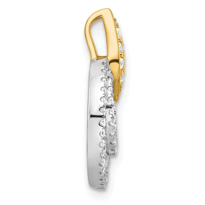 Goldia Rings 14k Twotone Two Tone 34 Ct Lab Grown Diamond VSSI G Fancy Chain Slide Pendant