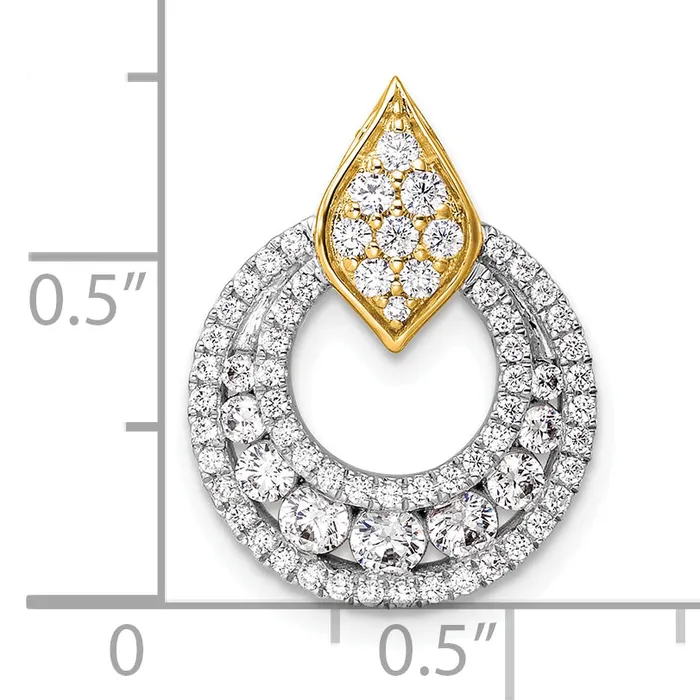 Goldia Rings 14k Twotone Two Tone 34 Ct Lab Grown Diamond VSSI G Fancy Chain Slide Pendant