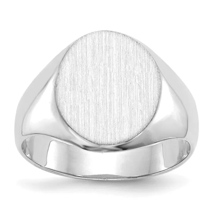 Goldia Rings 14k White Gold 110x130mm Closed Back Signet Ring