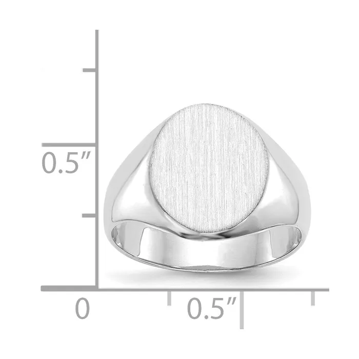 Goldia Rings 14k White Gold 110x130mm Closed Back Signet Ring