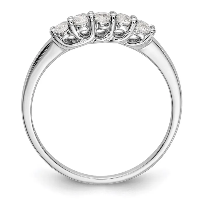 Goldia Rings 14K White Gold 5Stone Real Diamond Band