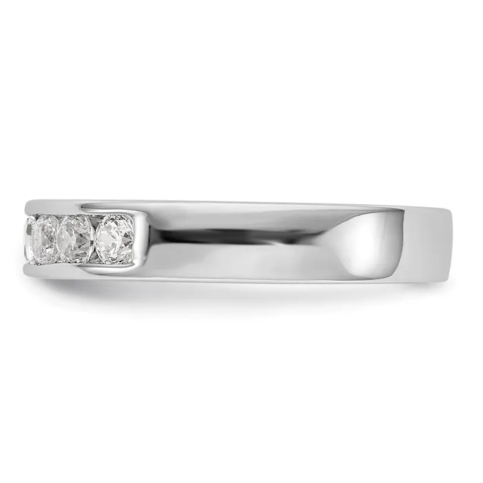 Goldia Rings 14k White Gold 7Stone 12 carat Round Diamond Complete Channel Band