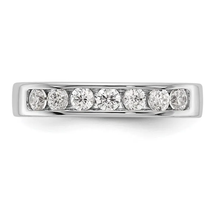 Goldia Rings 14k White Gold 7Stone 12 carat Round Diamond Complete Channel Band