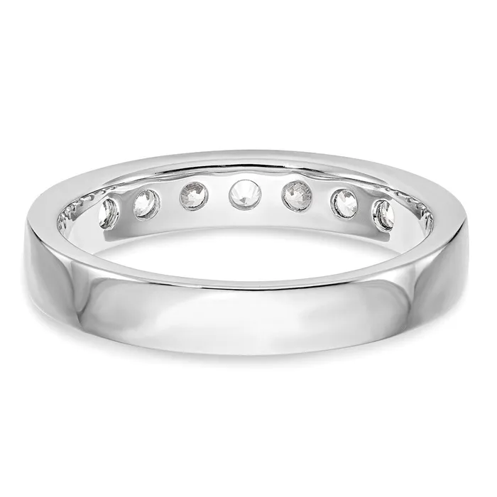 Goldia Rings 14k White Gold 7Stone 12 carat Round Diamond Complete Channel Band