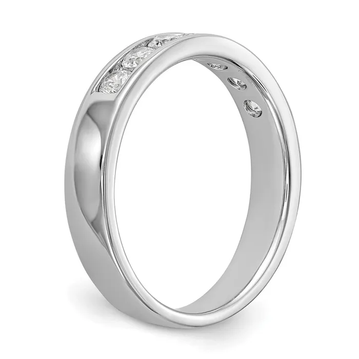 Goldia Rings 14k White Gold 7Stone 12 carat Round Diamond Complete Channel Band