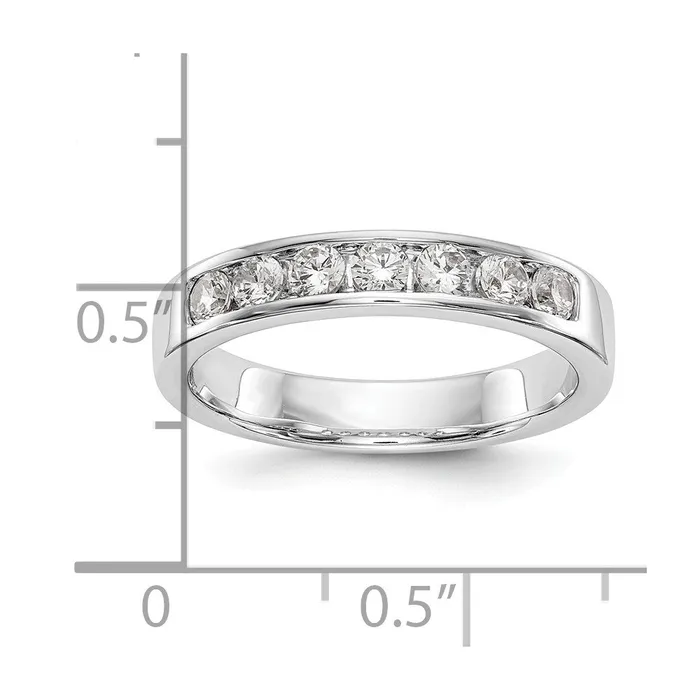 Goldia Rings 14k White Gold 7Stone 12 carat Round Diamond Complete Channel Band