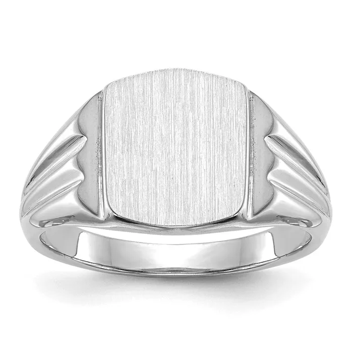Goldia Rings 14k White Gold 95x80mm Closed Back Signet Ring